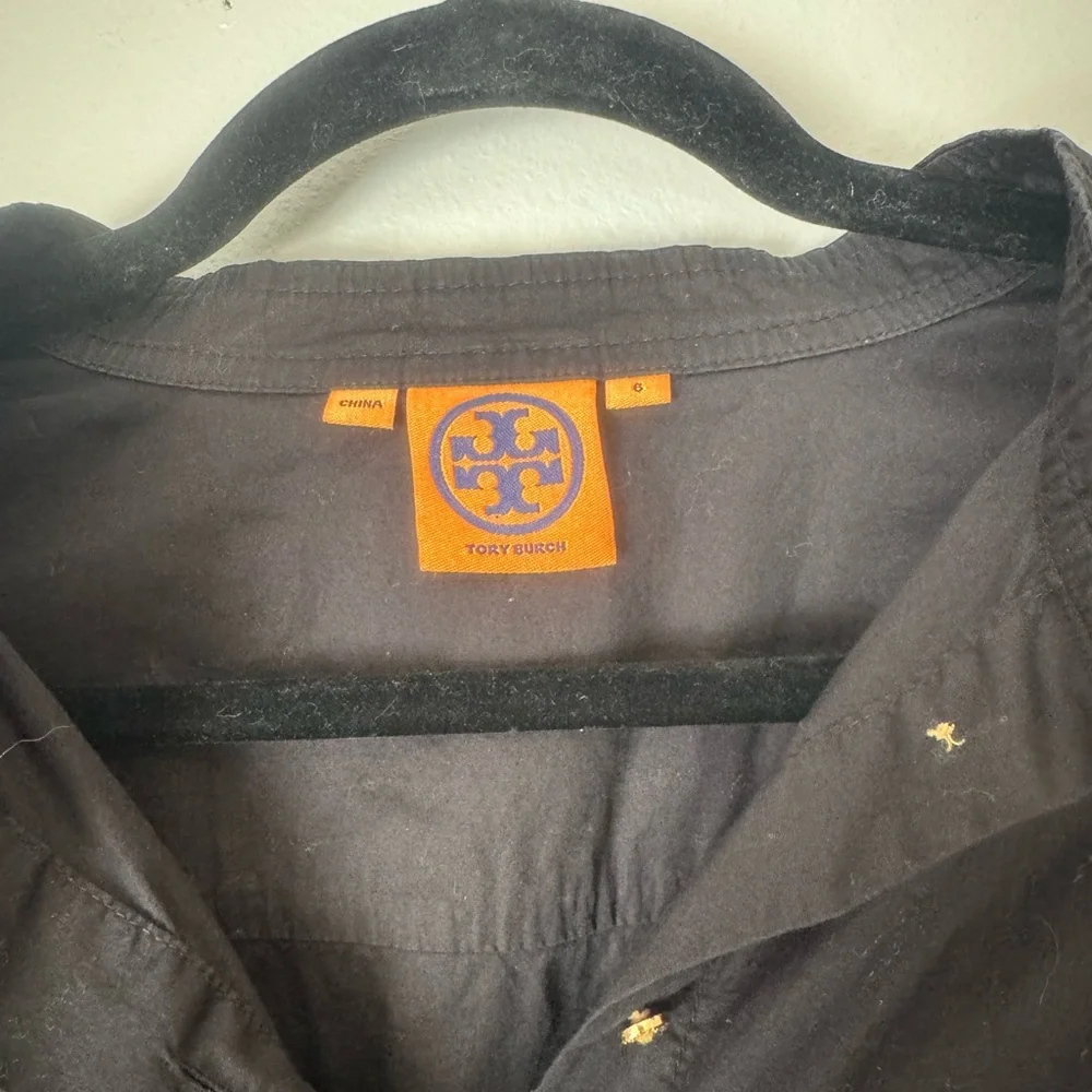 Tory Burch Black Utility Shirt-Jacket with Gold Hardware - Picture 2 of 5